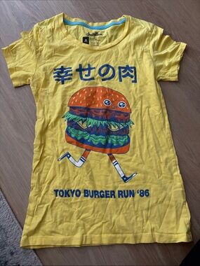 Threadless Yellow Women’s Tokyo Burger Run Graphic Tee